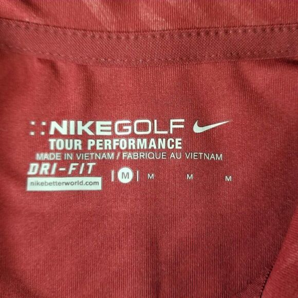 Nike Golf Men's M Red Embossed SS Tour Perf Golf Polo - Picture 7 of 10